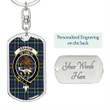 1sttheworld Jewelry - Graham of Montrose Modern Clan Tartan Crest Dog Tag with Swivel Keychain A7 | 1sttheworld