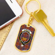 1sttheworld Jewelry - Cameron of Lochiel Ancient Clan Tartan Crest Dog Tag with Swivel Keychain A7 | 1sttheworld
