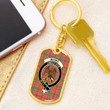 1sttheworld Jewelry - Munro Ancient Clan Tartan Crest Dog Tag with Swivel Keychain A7 | 1sttheworld