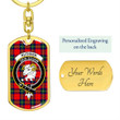 1sttheworld Jewelry - Ruthven Modern Clan Tartan Crest Dog Tag with Swivel Keychain A7 | 1sttheworld
