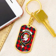 1sttheworld Jewelry - Ruthven Modern Clan Tartan Crest Dog Tag with Swivel Keychain A7 | 1sttheworld