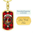 1sttheworld Jewelry - Wallace Weathered Clan Tartan Crest Dog Tag with Swivel Keychain A7 | 1sttheworld