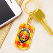 1sttheworld Jewelry - MacMillan Clan Clan Tartan Crest Dog Tag with Swivel Keychain A7 | 1sttheworld