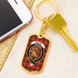 1sttheworld Jewelry - MacFie Clan Tartan Crest Dog Tag with Swivel Keychain A7 | 1sttheworld