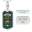 1sttheworld Jewelry - Gordon Old Ancient Clan Tartan Crest Dog Tag with Swivel Keychain A7 | 1sttheworld