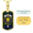 1sttheworld Jewelry - MacLeod of Harris Modern Clan Tartan Crest Dog Tag with Swivel Keychain A7 | 1sttheworld
