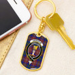 1sttheworld Jewelry - Chisholm Hunting Modern Clan Tartan Crest Dog Tag with Swivel Keychain A7 | 1sttheworld