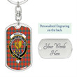 1sttheworld Jewelry - Sinclair Ancient Clan Tartan Crest Dog Tag with Swivel Keychain A7 | 1sttheworld