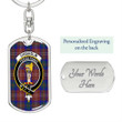1sttheworld Jewelry - Chisholm Hunting Modern Clan Tartan Crest Dog Tag with Swivel Keychain A7 | 1sttheworld