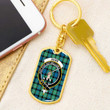 1sttheworld Jewelry - Gunn Ancient Clan Tartan Crest Dog Tag with Swivel Keychain A7 | 1sttheworld