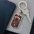 1sttheworld Jewelry - Crawford Modern Clan Tartan Crest Dog Tag with Swivel Keychain A7 | 1sttheworld