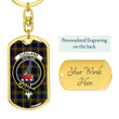 1sttheworld Jewelry - Clelland Modern Clan Tartan Crest Dog Tag with Swivel Keychain A7 | 1sttheworld