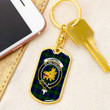 1sttheworld Jewelry - Campbell Modern Clan Tartan Crest Dog Tag with Swivel Keychain A7 | 1sttheworld