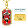 1sttheworld Jewelry - Moubray Clan Tartan Crest Dog Tag with Swivel Keychain A7 | 1sttheworld