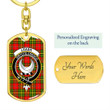 1sttheworld Jewelry - Leask Clan Tartan Crest Dog Tag with Swivel Keychain A7 | 1sttheworld