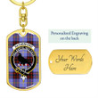1sttheworld Jewelry - Rutherford Clan Tartan Crest Dog Tag with Swivel Keychain A7 | 1sttheworld