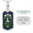 1sttheworld Jewelry - Paterson Clan Tartan Crest Dog Tag with Swivel Keychain A7 | 1sttheworld