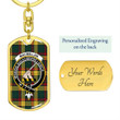 1sttheworld Jewelry - MacMillan Old Modern Clan Tartan Crest Dog Tag with Swivel Keychain A7 | 1sttheworld