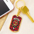 1sttheworld Jewelry - Drummond Modern Clan Tartan Crest Dog Tag with Swivel Keychain A7 | 1sttheworld