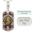 1sttheworld Jewelry - MacPherson Hunting Ancient Clan Tartan Crest Dog Tag with Swivel Keychain A7 | 1sttheworld
