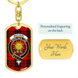 1sttheworld Jewelry - MacLeod of Raasay Clan Tartan Crest Dog Tag with Swivel Keychain A7 | 1sttheworld
