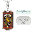 1sttheworld Jewelry - Cumming Hunting Weathered Clan Tartan Crest Dog Tag with Swivel Keychain A7 | 1sttheworld