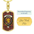 1sttheworld Jewelry - Cumming Hunting Weathered Clan Tartan Crest Dog Tag with Swivel Keychain A7 | 1sttheworld