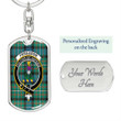 1sttheworld Jewelry - FERGUSON ANCIENT Clan Tartan Crest Dog Tag with Swivel Keychain A7 | 1sttheworld