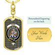 1sttheworld Jewelry - Haig Check Clan Tartan Crest Dog Tag with Swivel Keychain A7 | 1sttheworld