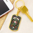 1sttheworld Jewelry - Shaw Green Modern Clan Tartan Crest Dog Tag with Swivel Keychain A7 | 1sttheworld