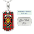 1sttheworld Jewelry - Cumming Modern Clan Tartan Crest Dog Tag with Swivel Keychain A7 | 1sttheworld