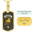 1sttheworld Jewelry - Campbell Argyll Weathered Clan Tartan Crest Dog Tag with Swivel Keychain A7 | 1sttheworld
