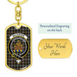1sttheworld Jewelry - MacKenzie Weathered Clan Tartan Crest Dog Tag with Swivel Keychain A7 | 1sttheworld