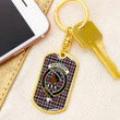 1sttheworld Jewelry - Borthwick Ancient Clan Tartan Crest Dog Tag with Swivel Keychain A7 | 1sttheworld