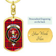 1sttheworld Jewelry - Murray of Tulloch Modern Clan Tartan Crest Dog Tag with Swivel Keychain A7 | 1sttheworld