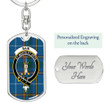 1sttheworld Jewelry - Bain Clan Tartan Crest Dog Tag with Swivel Keychain A7 | 1sttheworld