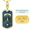1sttheworld Jewelry - Bain Clan Tartan Crest Dog Tag with Swivel Keychain A7 | 1sttheworld