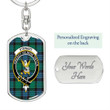 1sttheworld Jewelry - Stewart Old Ancient Clan Tartan Crest Dog Tag with Swivel Keychain A7 | 1sttheworld