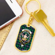 1sttheworld Jewelry - Urquhart Broad Red Ancient Clan Tartan Crest Dog Tag with Swivel Keychain A7 | 1sttheworld