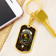 1sttheworld Jewelry - Buchan Modern Clan Tartan Crest Dog Tag with Swivel Keychain A7 | 1sttheworld