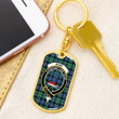 1sttheworld Jewelry - Rose Hunting Ancient Clan Tartan Crest Dog Tag with Swivel Keychain A7 | 1sttheworld