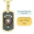1sttheworld Jewelry - MacFarlane Hunting Ancient Clan Tartan Crest Dog Tag with Swivel Keychain A7 | 1sttheworld