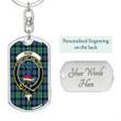 1sttheworld Jewelry - Rose Hunting Ancient Clan Tartan Crest Dog Tag with Swivel Keychain A7 | 1sttheworld