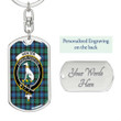 1sttheworld Jewelry - Hunter Ancient Clan Tartan Crest Dog Tag with Swivel Keychain A7 | 1sttheworld