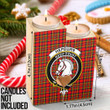 1sttheworld Candle Holder - Hepburn Clan Tartan Crest Tartan Candle Holder A7 | 1sttheworld