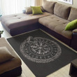1sttheworld Area Rug - Viking Vegvisir with Ouroboros and Runes Area Rug A7