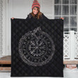 1sttheworld Quilt - Viking Vegvisir with Ouroboros and Runes Quilt A7