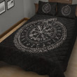 1sttheworld Quilt Bed Set - Viking Vegvisir with Ouroboros and Runes Quilt Bed Set A7