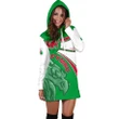 1sttheworld Wales Hoodie Dress, Wales Round Dragon Red A10