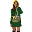 1sttheworld Australia Women's Hoodie Dress, Australia Coat Of Arms Green A10